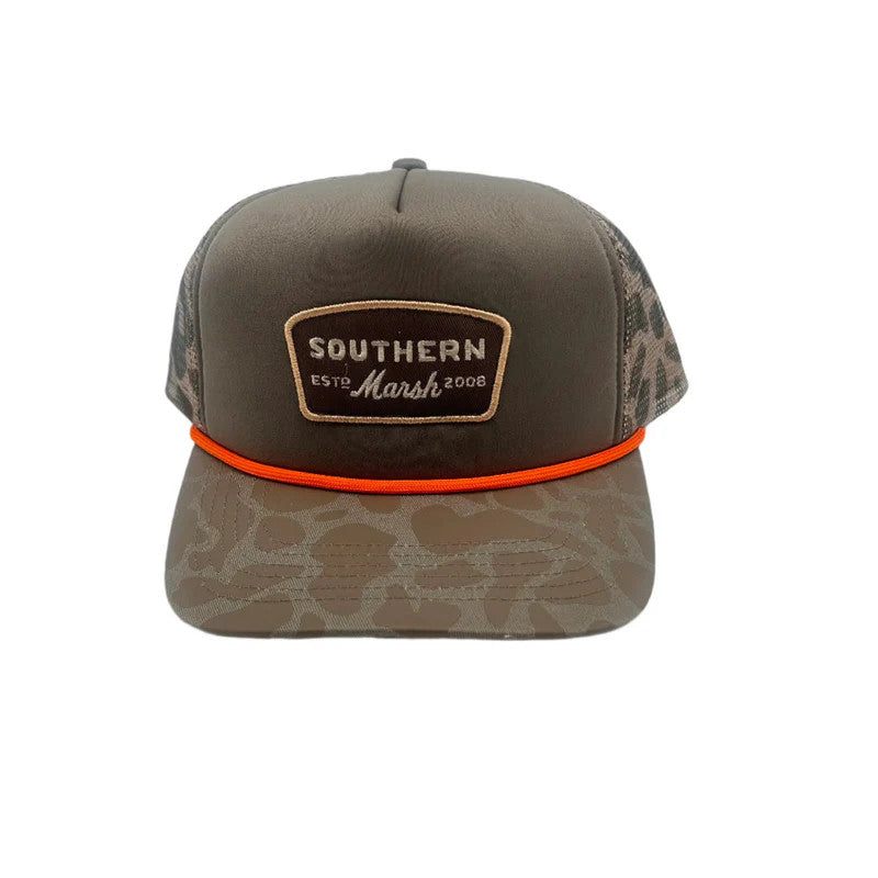 Southern Marsh Pintail Trucker Hat Retro Camo - Light Brown
