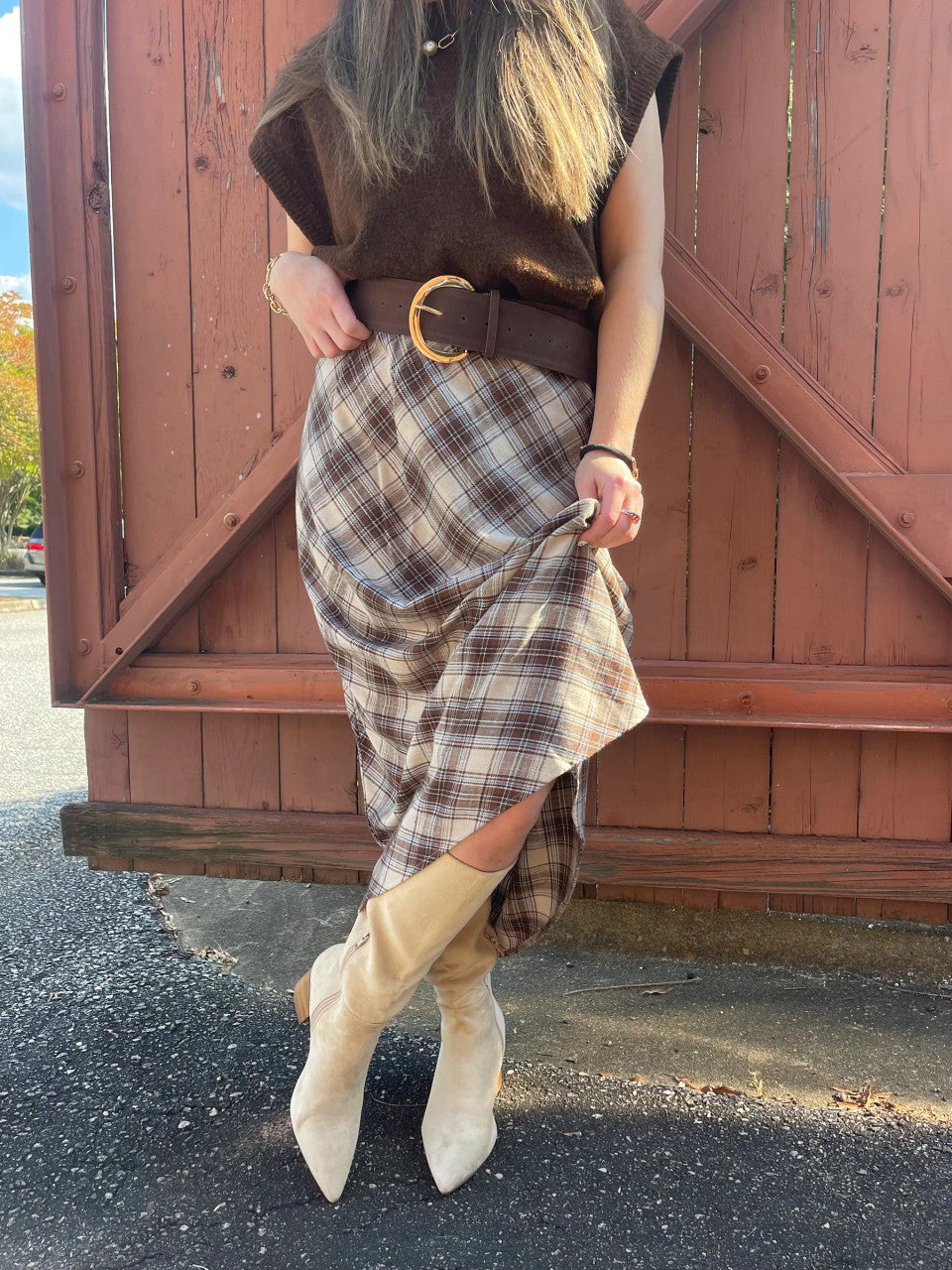 Matisse “Fern” Western Boot — Natural Suede