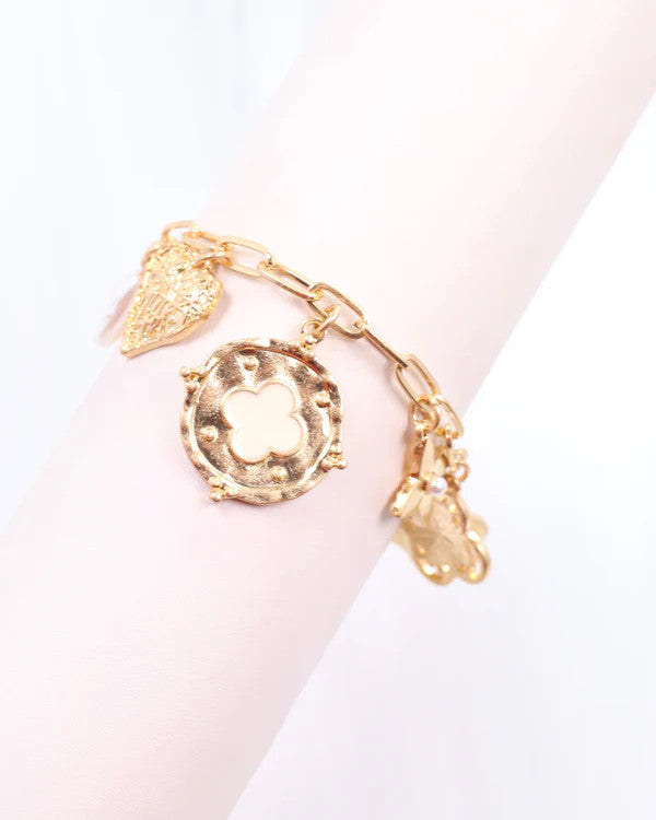 Caroline Hill Callaway Charm Bracelet Worn Gold