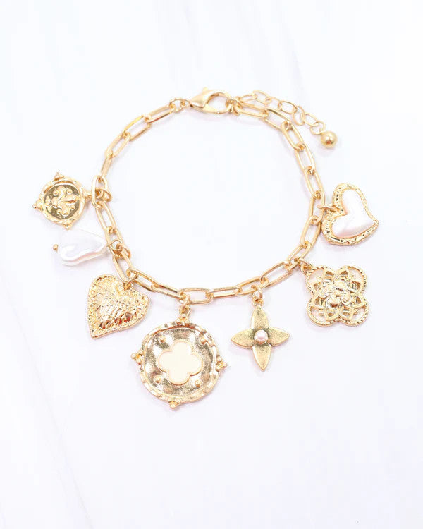 Caroline Hill Callaway Charm Bracelet Worn Gold