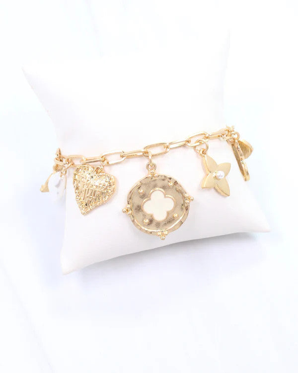 Caroline Hill Callaway Charm Bracelet Worn Gold