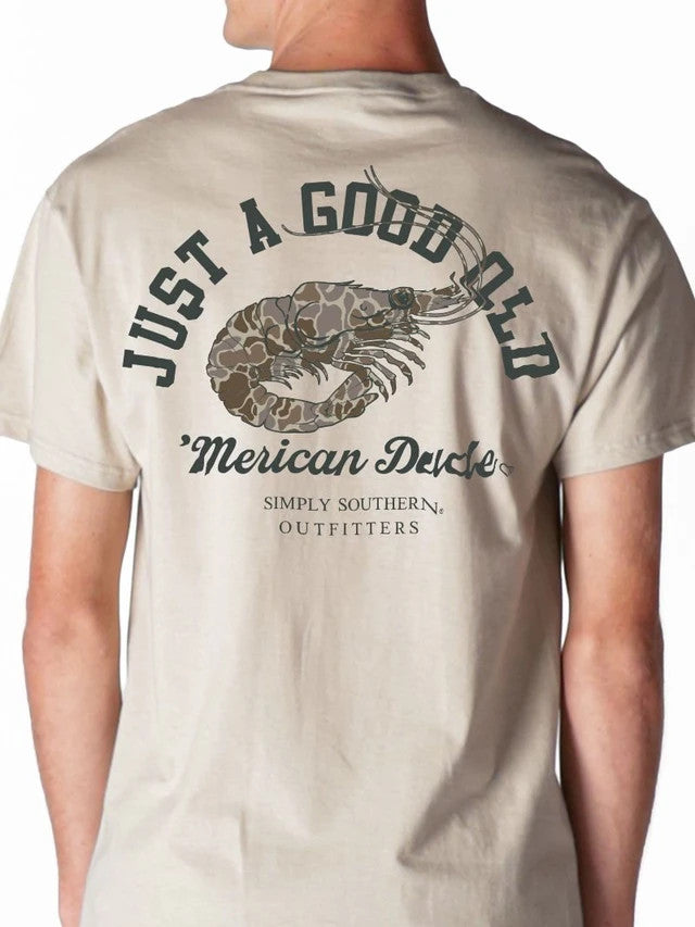 Simply Southern Men's Shrimp Tee - Clay