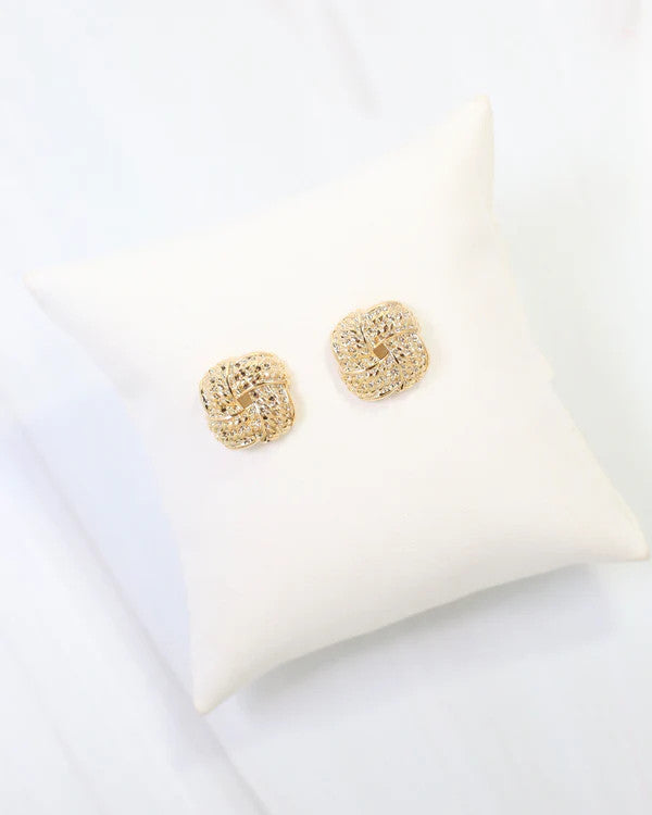 Caroline Hill Hoboken Square Knot Stud Earring - Gold