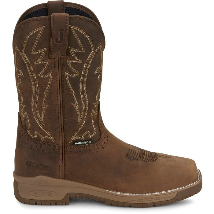Justin Nitread 11" Waterproof Nano Comp Toe Boot - Taupe