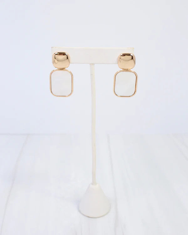 Caroline Hill Benton Harbor Drop Earring - Mother Of Pearl