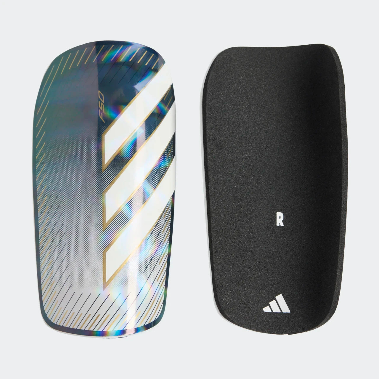 Adidas F50 Soccer Club Shin Guards - White/Carbon