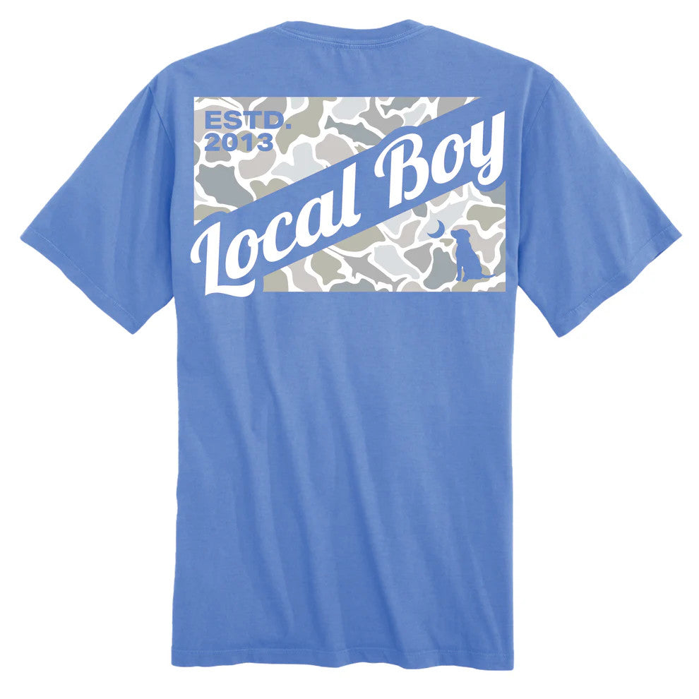Local Boy Youth Camo Flag Saltwater T-Shirt - Marina