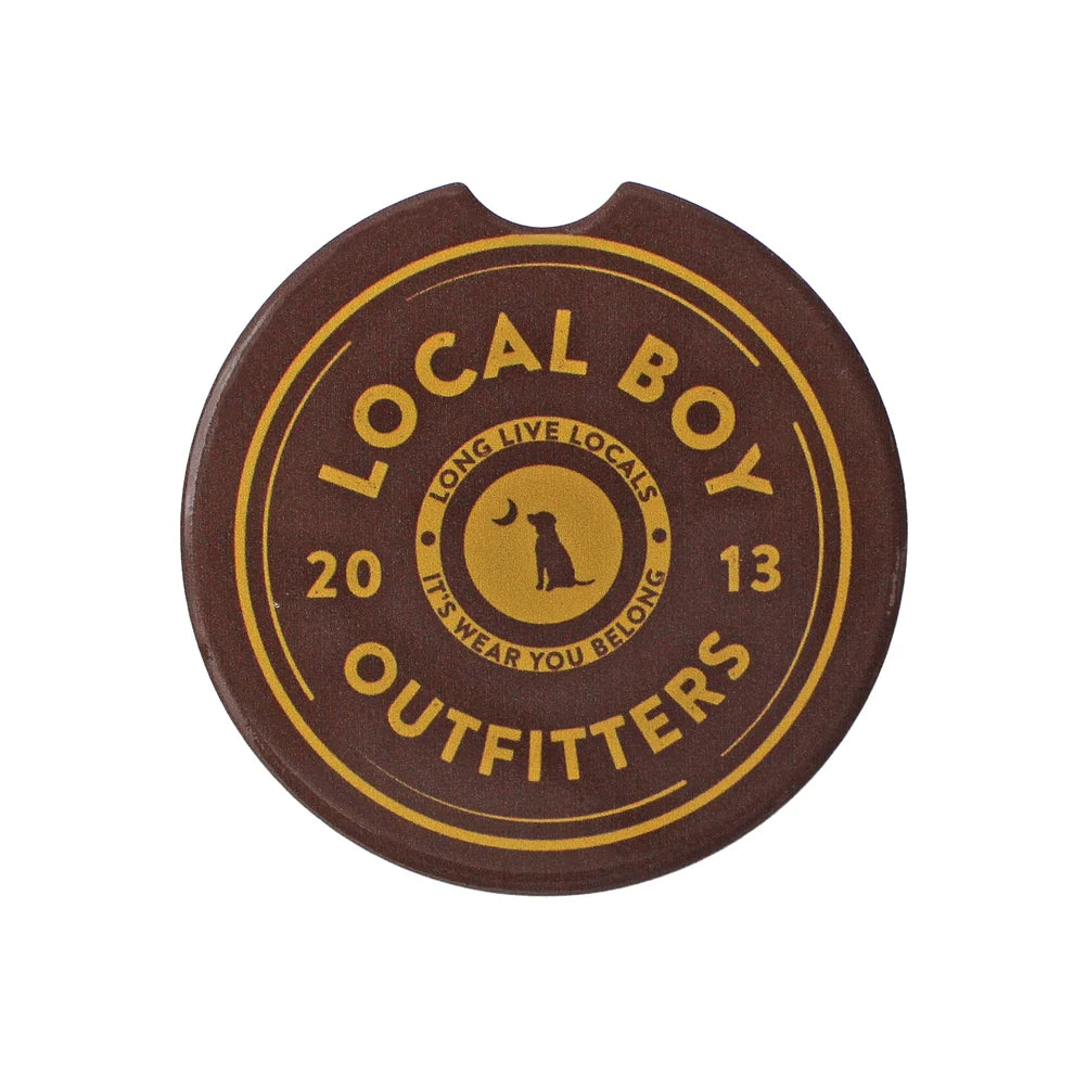 Local Boy Headstamp Car Coaster - Espresso