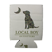 Local Boy Brush Camo Dog & Moon Koozie - Silver