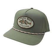 Local Boy Men's Vintage Redfish Patch High Crown Rope Hat - Sage