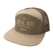 Local Boy Men's Lucky Text 7 Panel Hat - Dark/Dark Tan