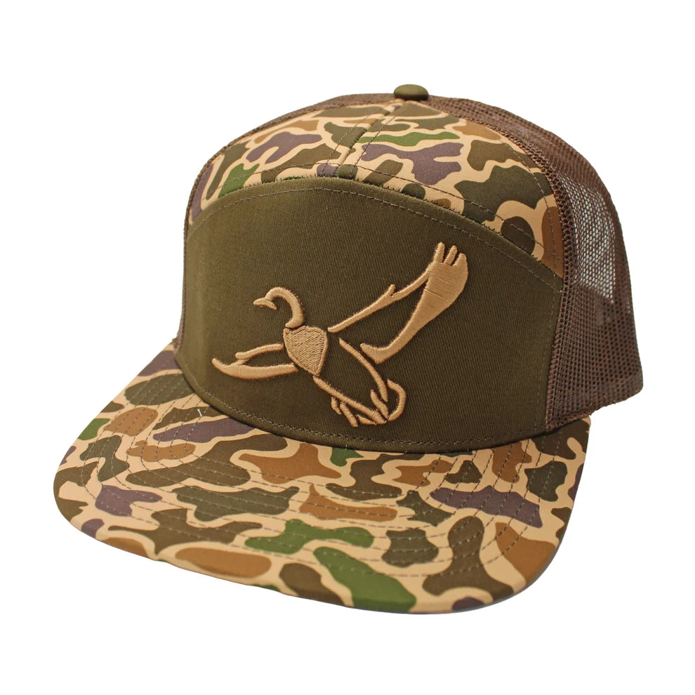 Local Boy Men's Plain Duck 7 Panel Hat - Old School Camo