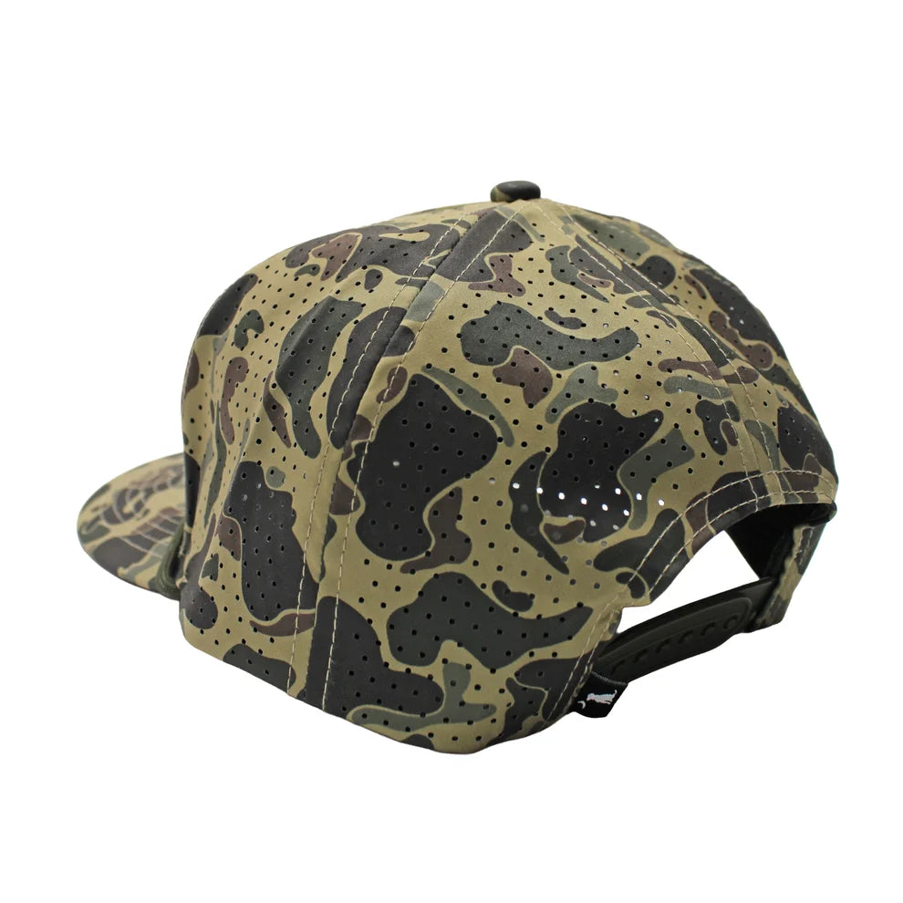 Local Boy Men's Leather Patch Perforated Rope Hat - Retro Camo