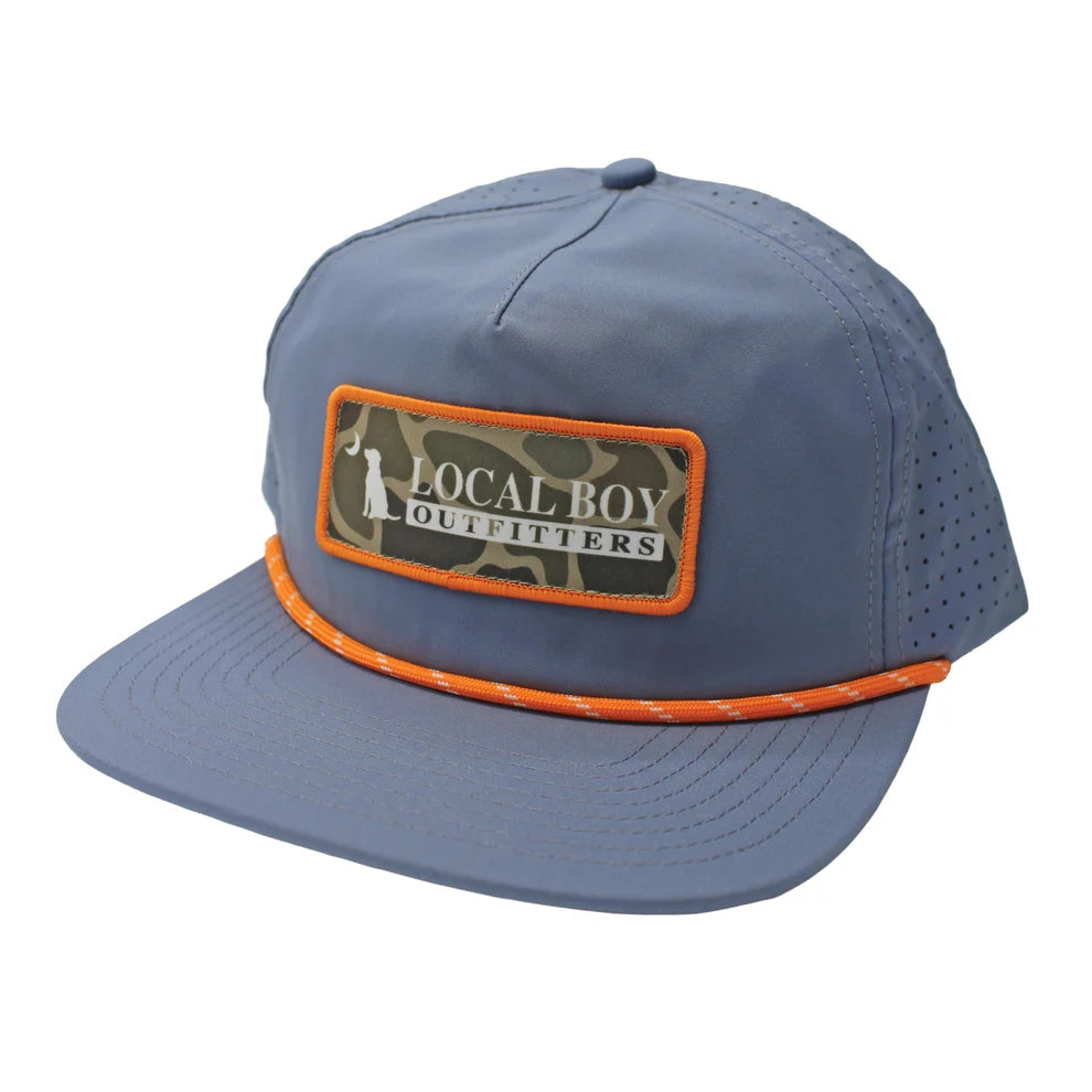 Local Boy Men's Brush Logo Patch Low Profile Perforated Rope Hat - Light Slate