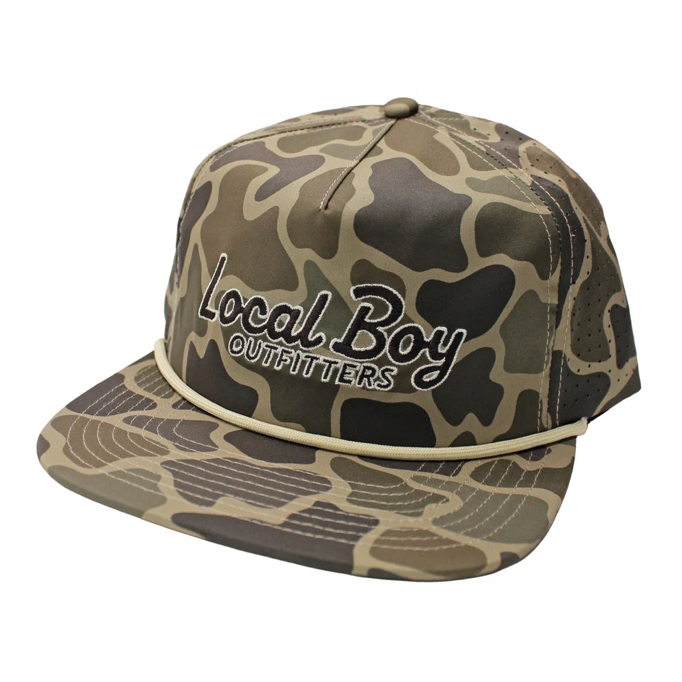 Local Boy Men's Mark Script Low Profile Perforated Rope Hat - Brush Camo