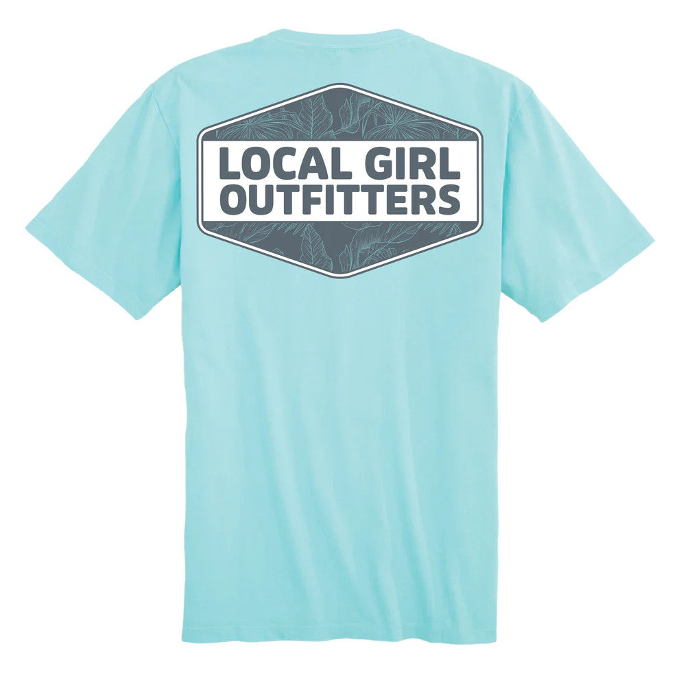 Local Girl Women's Blue Tropics Diamond Crest SS Tee