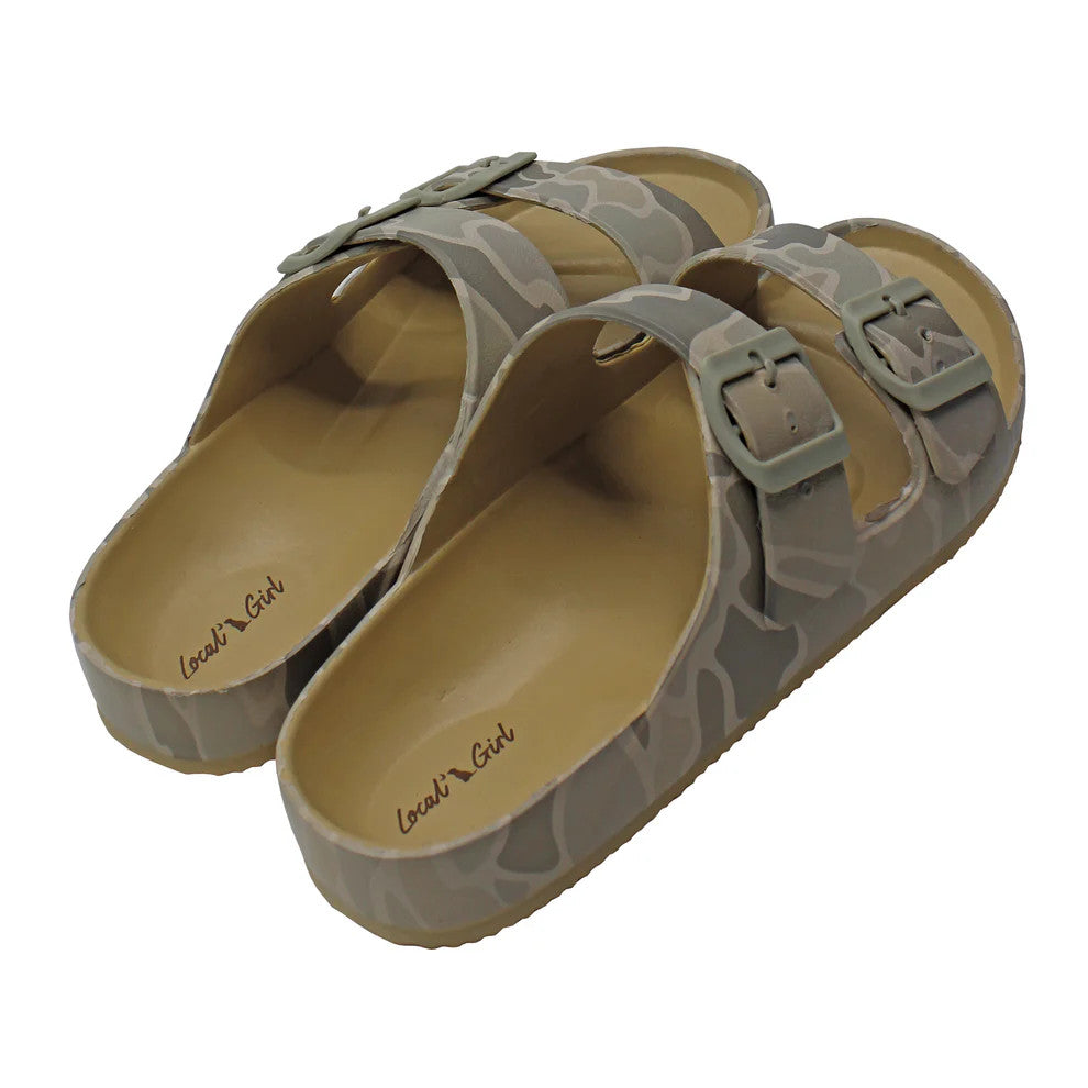 Local Girl Women's Rubber Slides - Forest Camo Saltwater