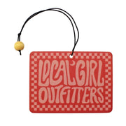Local Girl Checkered Charm Air Freshener - Coral
