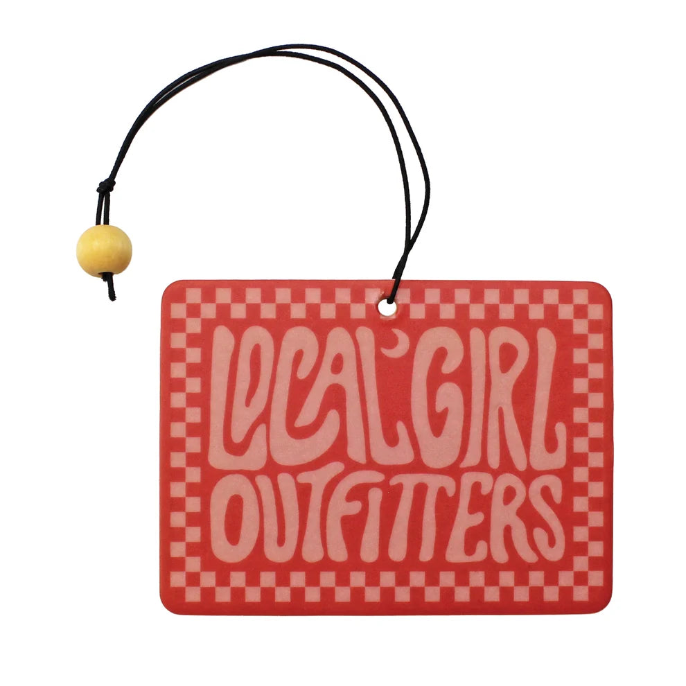 Local Girl Checkered Charm Air Freshener - Coral