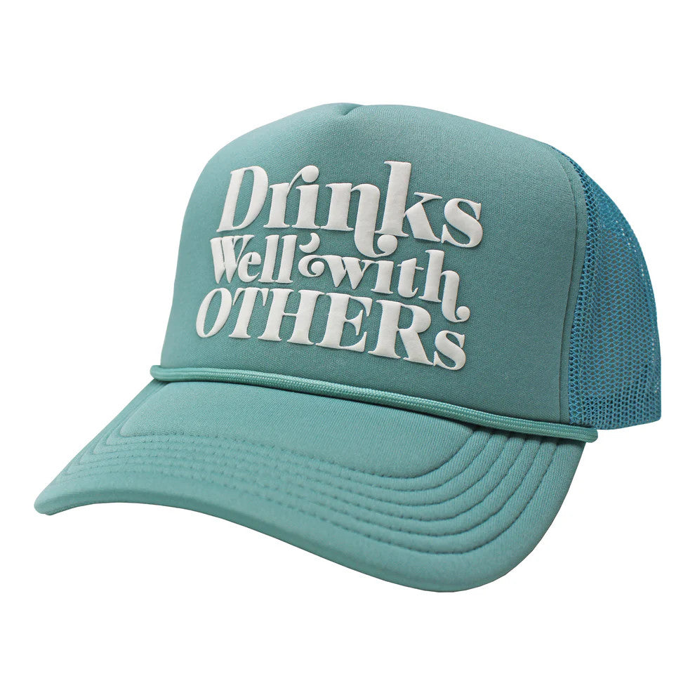 Local Girl Drinks Well Foam Trucker Hat - Dusty Teal