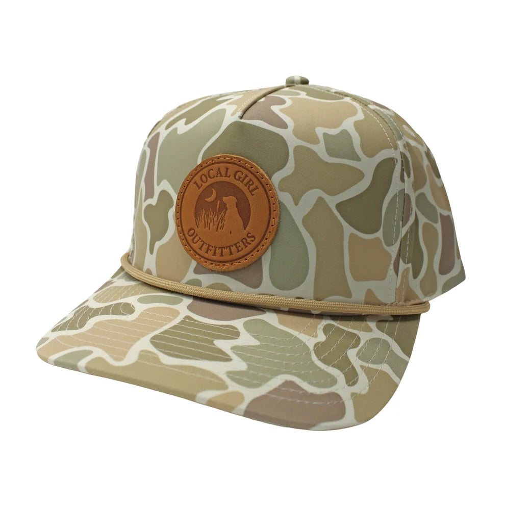 Local Girl Women's Leather Patch Rope Hat - Forest Camo Desert