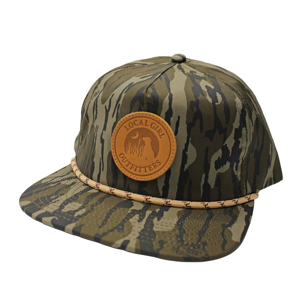 Local Girl Women's Leather Patch Low Profile Rope Hat - Mossy Oak Bottomland
