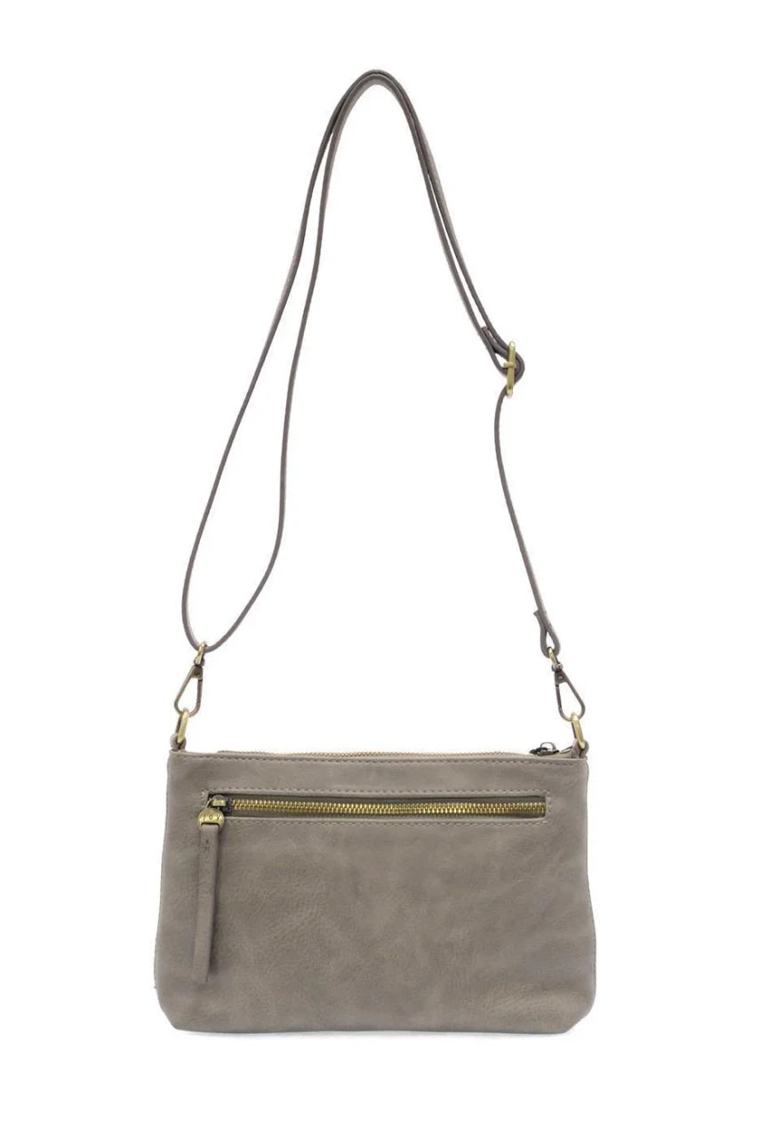 Joy Susan Lovey Top Zip Crossbody - Grey