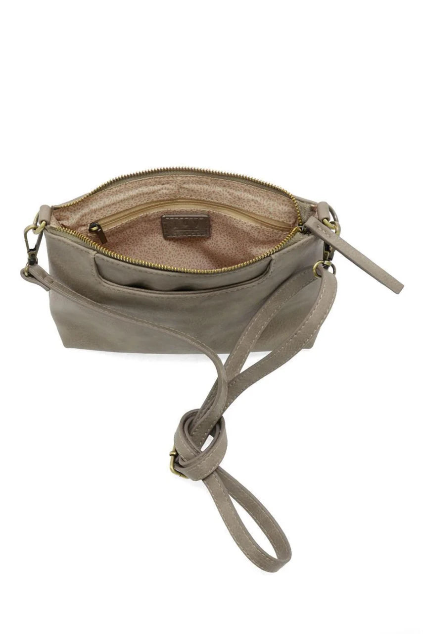 Joy Susan Lovey Top Zip Crossbody - Grey