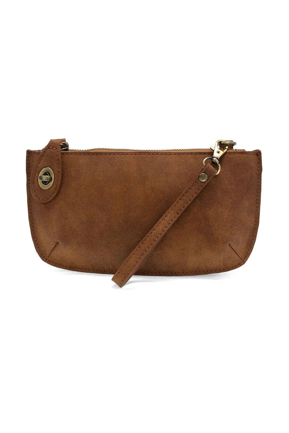 Joy Susan Faux Suede Mini Crossbody Wristlet Clutch - Walnut