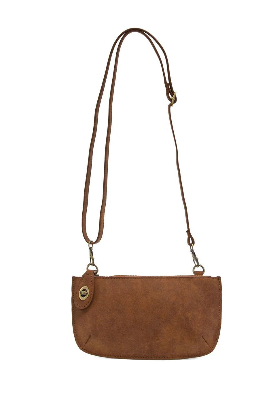 Joy Susan Faux Suede Mini Crossbody Wristlet Clutch - Walnut