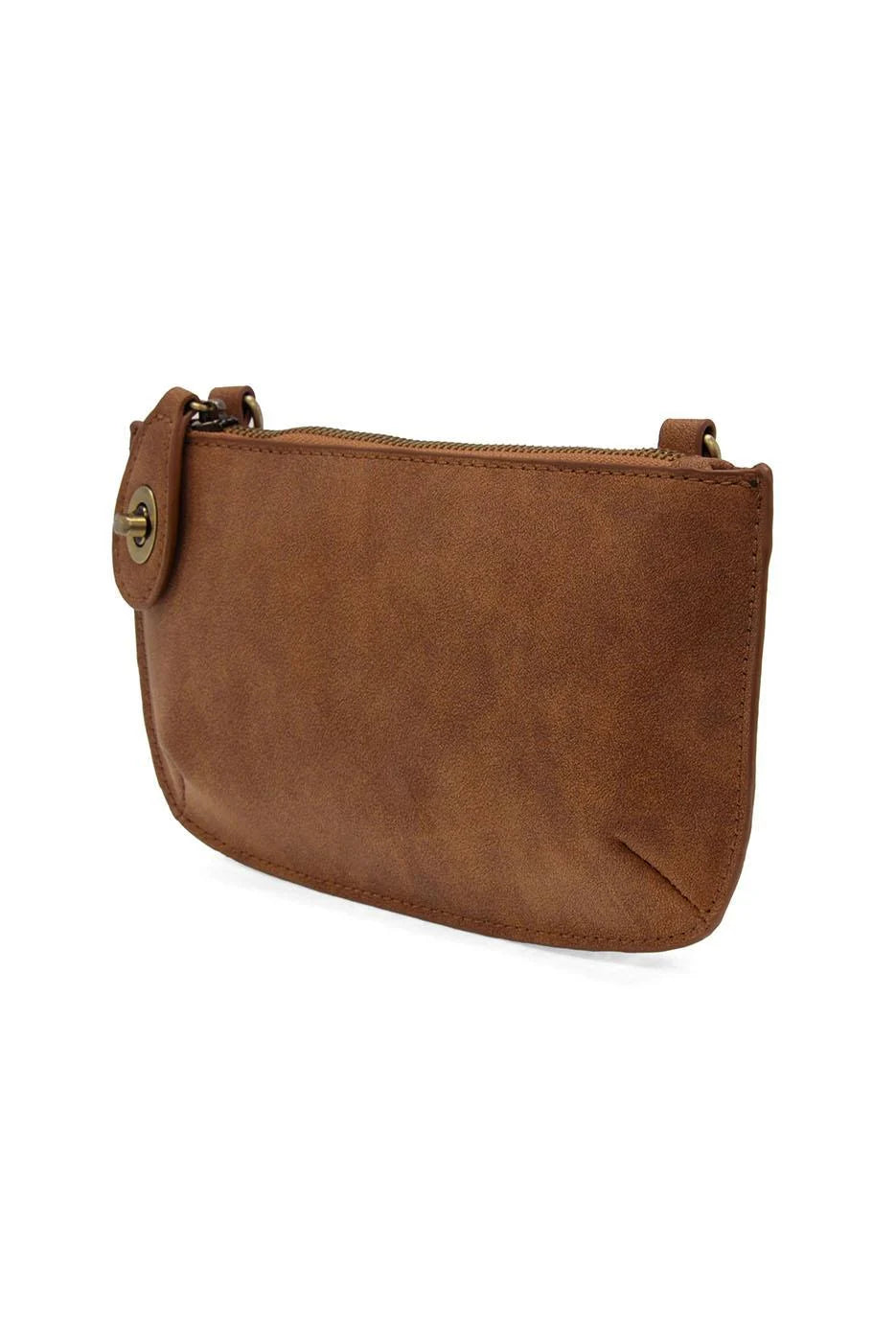 Joy Susan Faux Suede Mini Crossbody Wristlet Clutch - Walnut