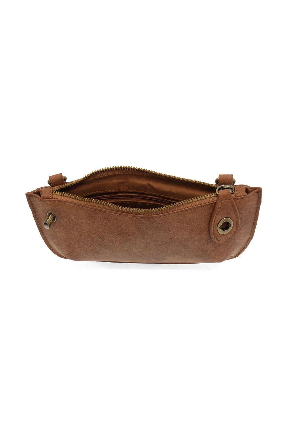 Joy Susan Faux Suede Mini Crossbody Wristlet Clutch - Walnut