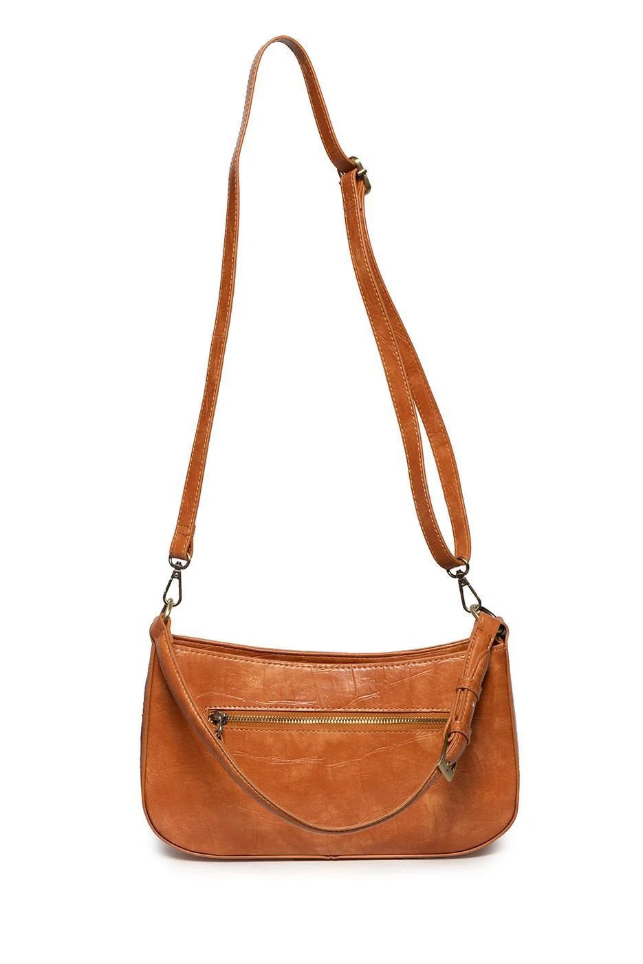 Joy Susan Erin Faux Croc Hobo Shoulder/ Crossbody - Golden Tan