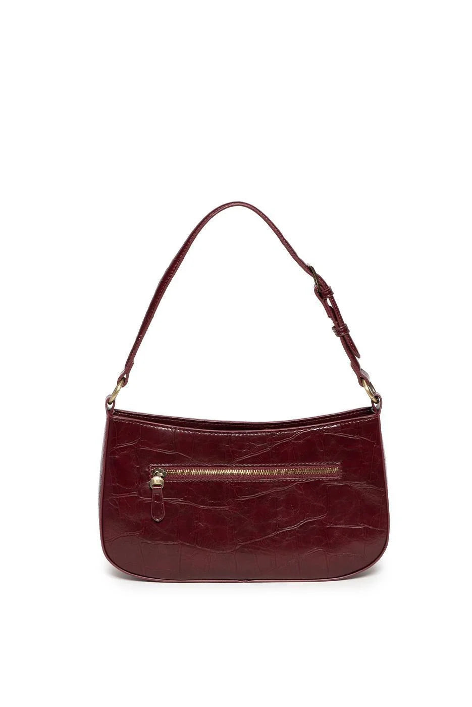Joy Susan Erin Faux Croc Hobo Shoulder/ Crossbody - Burgundy