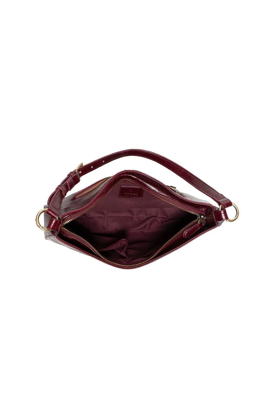 Joy Susan Erin Faux Croc Hobo Shoulder/ Crossbody - Burgundy