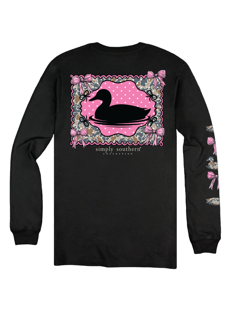 Simply Southern Women's Long Sleeve Duck T-Shirt - Black