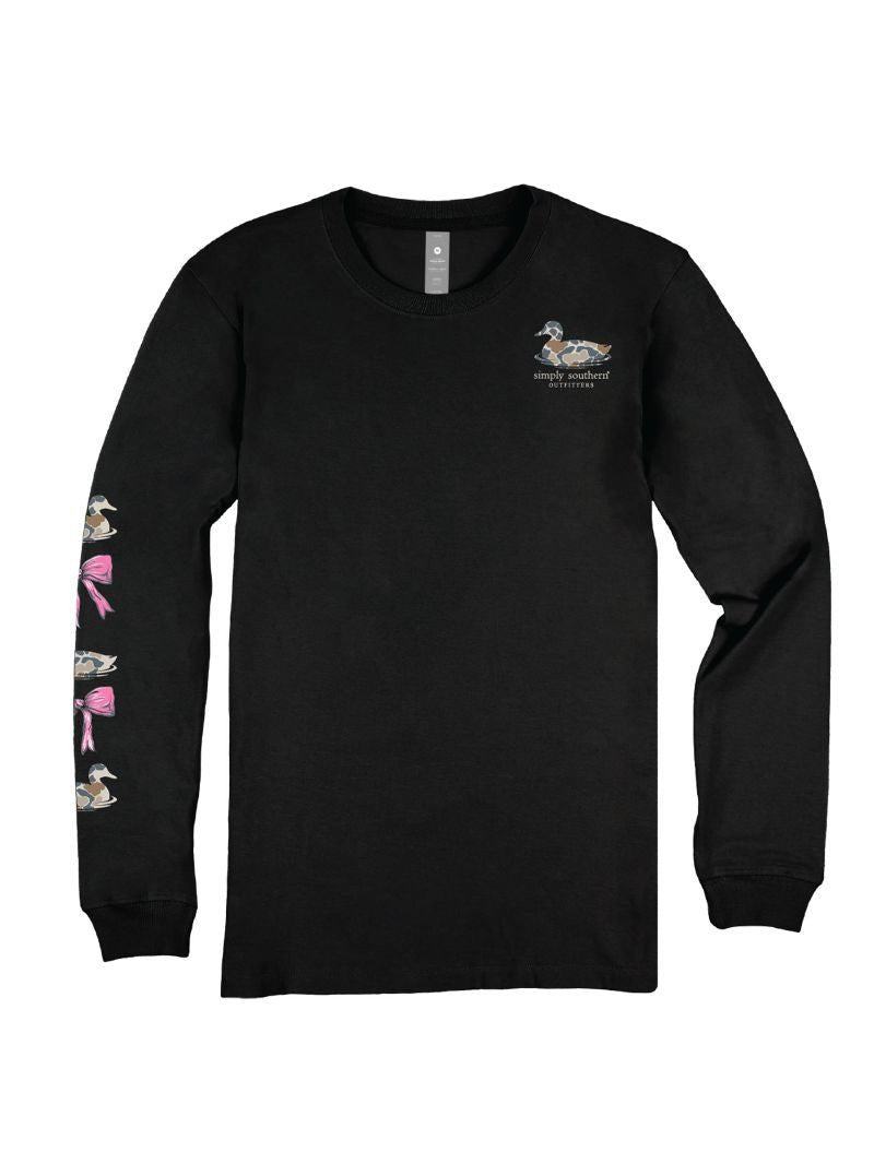 Simply Southern Women's Long Sleeve Duck T-Shirt - Black