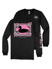 Simply Southern Women's Long Sleeve Duck T-Shirt - Black