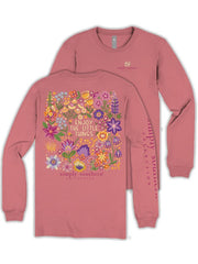 Simply Southern Women's Enjoy Long Sleeve T-Shirt - Tearose