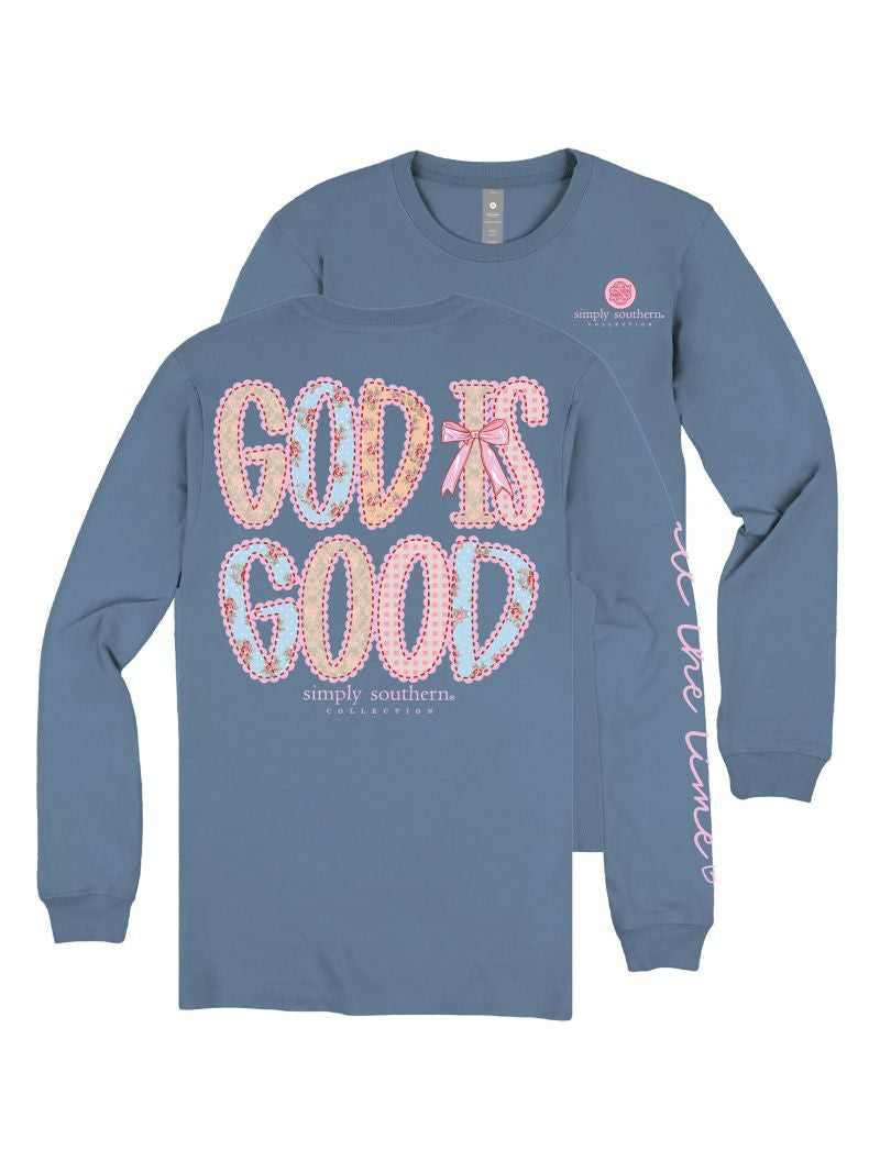 Simply Southern Women's Long Sleeve God is Good T-Shirt - Iceland