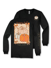 Simply Southern Youth Happy Fall Long Sleeve T-Shirt - Black