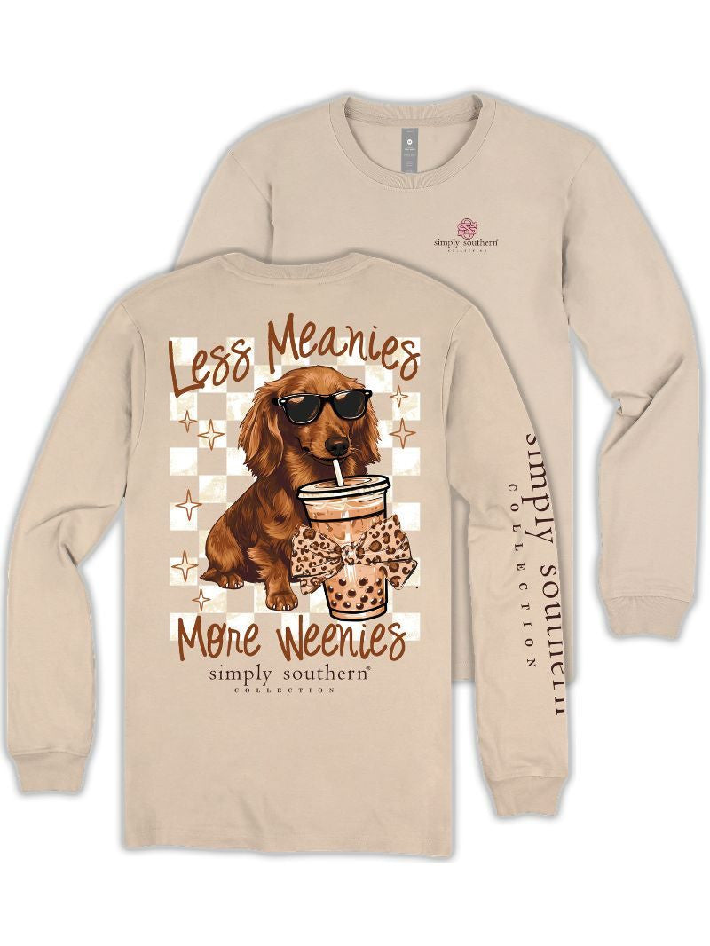 Simply Southern Women's Weenie Long Sleeve T-Shir- Linen