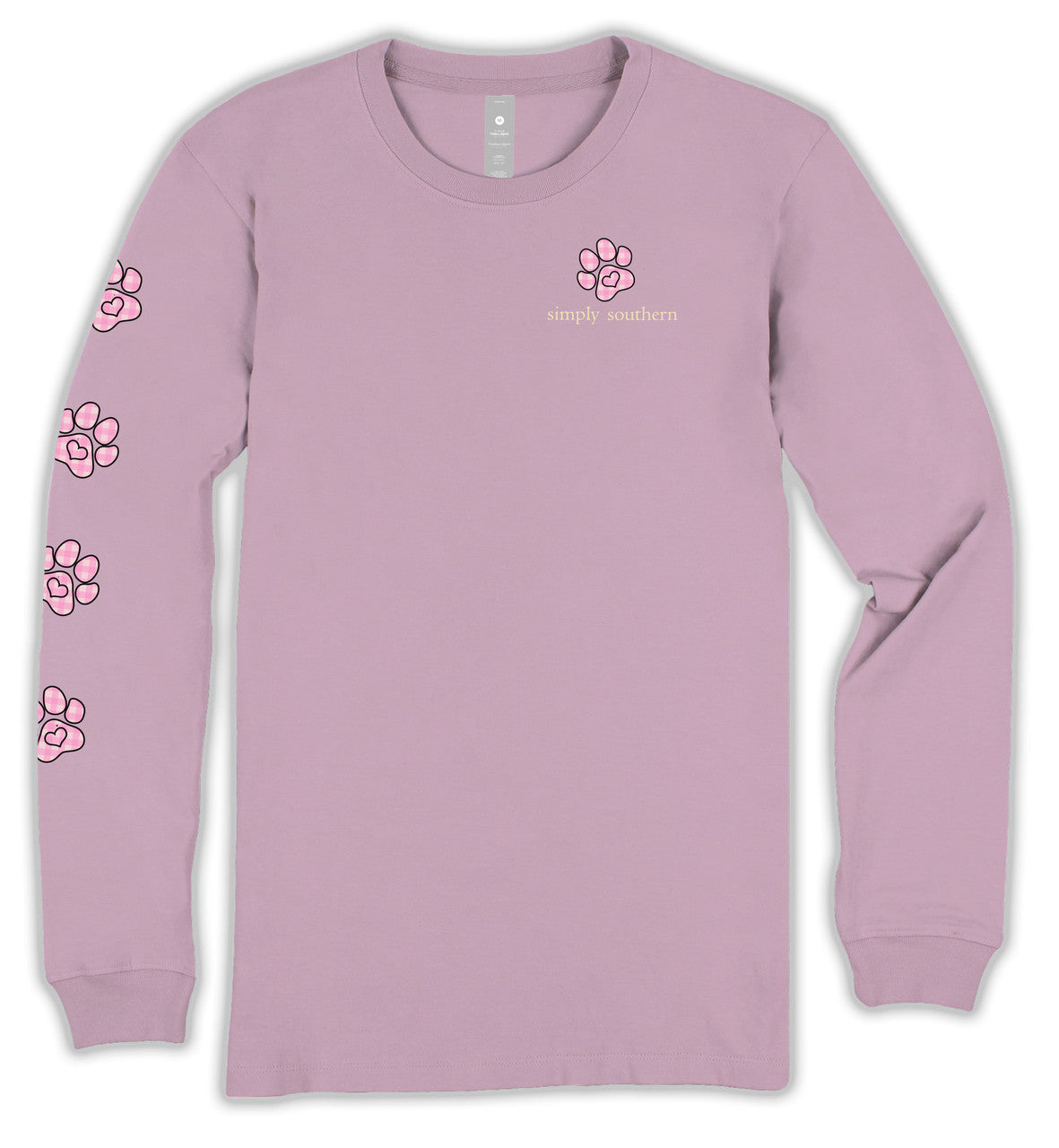 Simply Southern Women's Long Sleeve Dogs & Coffee T-Shirt - Wisteria
