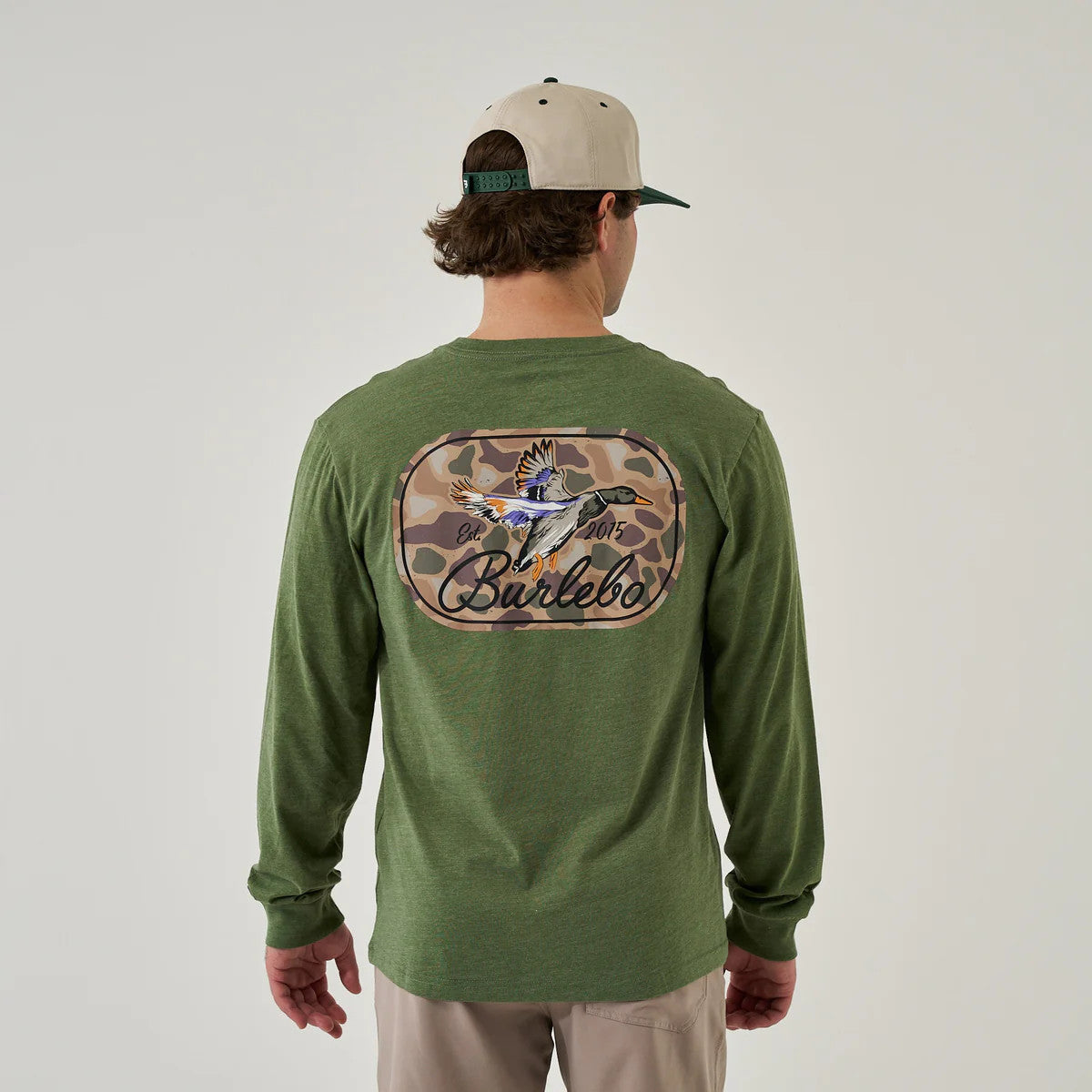 Burlebo Men's Long Sleeve Ducks Flying In T-Shirt