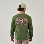 Burlebo Men's Long Sleeve Ducks Flying In T-Shirt