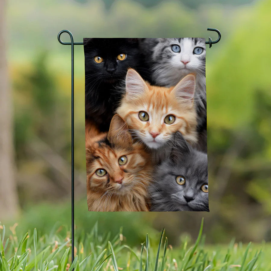 Evergreen CATS! Suede Garden Flag