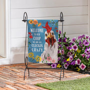Evergreen Petal & Plow Crazy Coop Suede Garden Flag