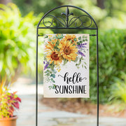 Evergreen Hello Sunshine Sunflower Suede Garden Flag