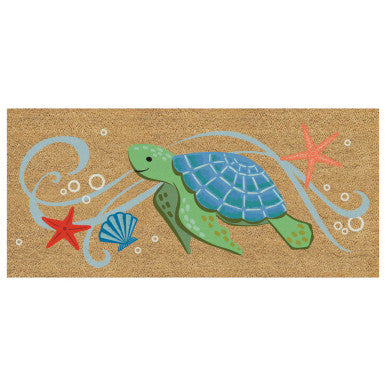 Evergreen Sea Turtle Flocked Coir Sassafras Switch Mat