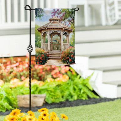 Evergreen Garden Gazebo Suede Garden Flag